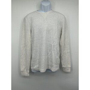 Sonoma Mens Speckled Cream Long Sleeve Crewneck Sweatshirt M